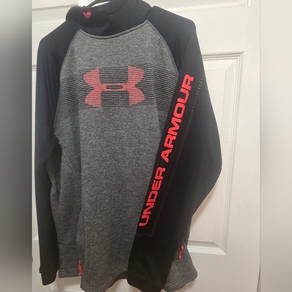 Under Armour Other - Under Armour Black and Gray Hoodie with Tangarine Accents